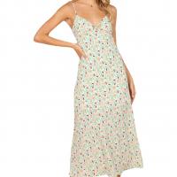 Polyester Waist-controlled Slip Dress deep V & backless & hollow printed shivering mixed colors PC