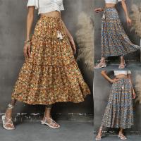 Rayon Skirt mid-long style & loose printed shivering PC