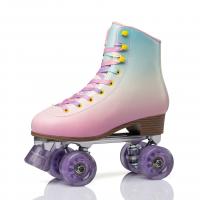 Rubber & PU Leather Roller Skates durable & general multi-colored Pair