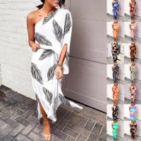 Polyester Sexy One Shoulder Dress slimming printed PC