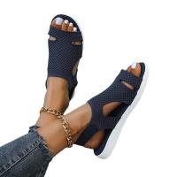 Flying Woven & PU Leather Women Sandals & hollow & with rhinestone Solid Pair
