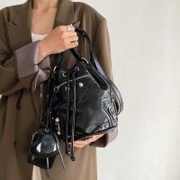 PU Leather Bucket Bag Crossbody Bag soft surface Solid PC