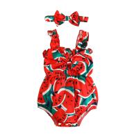 Polyester Slim Crawling Baby Suit & two piece Crawling Baby Suit & Hair Band printed floral PC