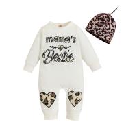 Knitted Slim Crawling Baby Suit & two piece Crawling Baby Suit & Hat printed letter Set