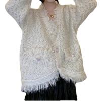 Polyamide Slim Sweater Coat thermal knitted Others white : PC
