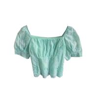 Polyester Vrouwen short sleeve blouses Solide meer kleuren naar keuze : stuk