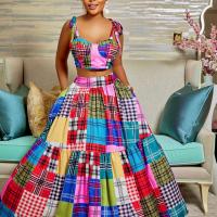 Polyester Zweiteiliges Kleid Set, Gedruckt, Plaid, mehr Farben zur Auswahl,  Festgelegt