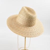 Paja Pasarela sombrero de paja, impreso, Sólido,  trozo