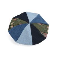 Cotton polyester fabrics Outdoor Berets sun protection & breathable patchwork blue PC