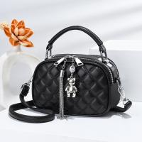 PU Leather Handbag bun & soft surface & attached with hanging strap Solid PC