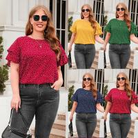 Polyester Soft & Plus Size Women Short Sleeve T-Shirts & loose printed dot PC