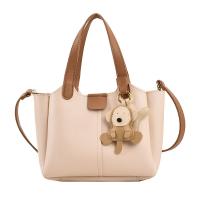 PU Leather Easy Matching & Bucket Bag Handbag with hanging ornament & attached with hanging strap Solid PC