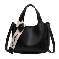 PU Leather Easy Matching & Bucket Bag Handbag attached with hanging strap Solid PC