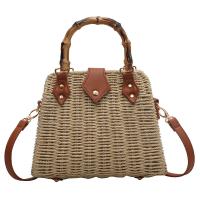 Straw Woven Tote large capacity & attached with hanging strap Solid PC