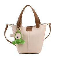 PU Leather Easy Matching & Bucket Bag Handbag with hanging ornament Solid PC