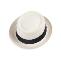 Paja Sombrero de Fedora, tejido, Sólido, blanco,  trozo