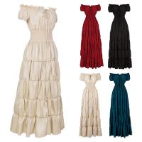 ポリエステル ボートネックワンピースドレス 単色 選択のためのより多くの色 一つ