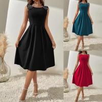Polyester Waist-controlled & Slim & High Waist One-piece Dress backless patchwork Solid PC