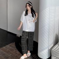 Polyester Women Pajama Set two piece & loose printed : Set