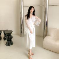 Polyester Sleep Dress loose patchwork Solid white : PC