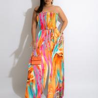 Polyester Long Jumpsuit & tube printed PC