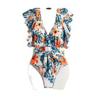 Polyester One-piece Swimsuit deep V PC