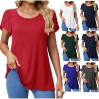 Polyester Waist-controlled & Slim Women Short Sleeve T-Shirts patchwork Solid PC