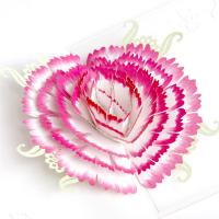 Papel Tarjetas de felicitación manuales en 3D, hecho a mano, floral, rosado,  trozo