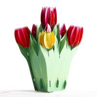Papel Tarjetas de felicitación manuales en 3D, hecho a mano, floral, multicolor,  trozo