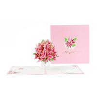Paper foldable 3D Manual Greeting Cards non-sticky handmade floral multi-colored PC