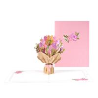Papier 3D Manuelle Grußkarten, Handgefertigt, Blumenform, mehrfarbig,  Stück