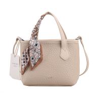 PU Leather Easy Matching & Bucket Bag Handbag attached with hanging strap Stone Grain PC