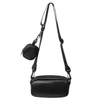 PU Leather Box Bag & Easy Matching Crossbody Bag Solid black PC
