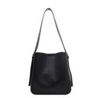 PU Leather Easy Matching & Bucket Bag Shoulder Bag large capacity & soft surface Solid PC