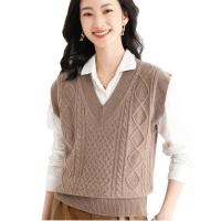Wool Women Vest & thermal knitted Solid PC