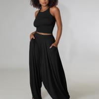 Polyester Vrouwen Casual Set Lange broek & tanktop Lappendeken Solide meer kleuren naar keuze Instellen