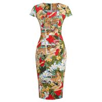 Cotton Slim Sexy Package Hip Dresses printed PC