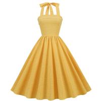 Baumwolle Einteiliges Kleid, Gedruckt, Gelb,  Stück