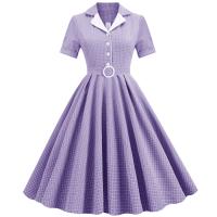 Polyester Einteiliges Kleid, Gedruckt, Plaid, mehr Farben zur Auswahl,  Stück
