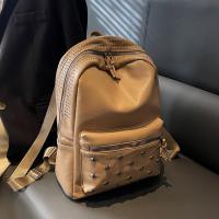 PU Leather Easy Matching Backpack large capacity & soft surface Lichee Grain PC