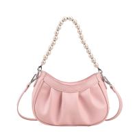 PU Leather Easy Matching Handbag soft surface & attached with hanging strap Plastic Pearl Solid PC
