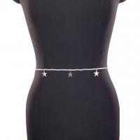 Zinc Alloy Easy Matching Waist Chain flexible length Sliver Plated star pattern silver PC