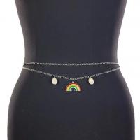 Zinc Alloy Easy Matching Waist Chain flexible length Sliver Plated rainbow pattern silver PC