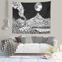 Polyester Tapestry Wall Hanging printed landscape black PC