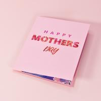 Papel Tarjetas de felicitación manuales en 3D, floral, rosado,  trozo