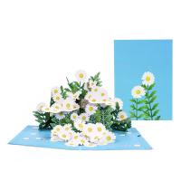 Paper 3D Manual Greeting Cards for gift giving floral blue PC