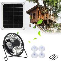 Engineering Plastics & Iron Fan solar charge & portable black Set