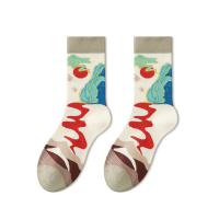 Combed Cotton Women Ankle Sock anti-skidding printed : Lot