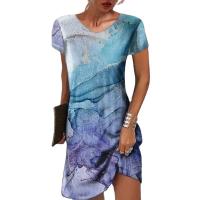 Polyester One-piece Dress & loose printed multi-colored PC