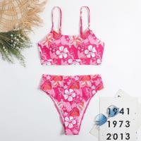 Polyester Tankinis Set backless & two piece printed floral Set